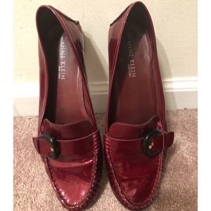 ANNE KLEIN RED LOAFERS